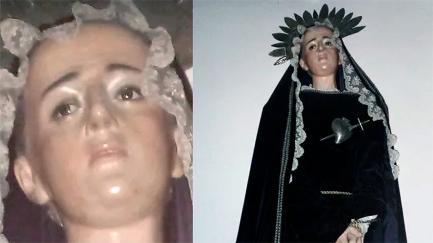 Afirman que una imagen de la Virgen Dolorosa lloró frente a sus fieles