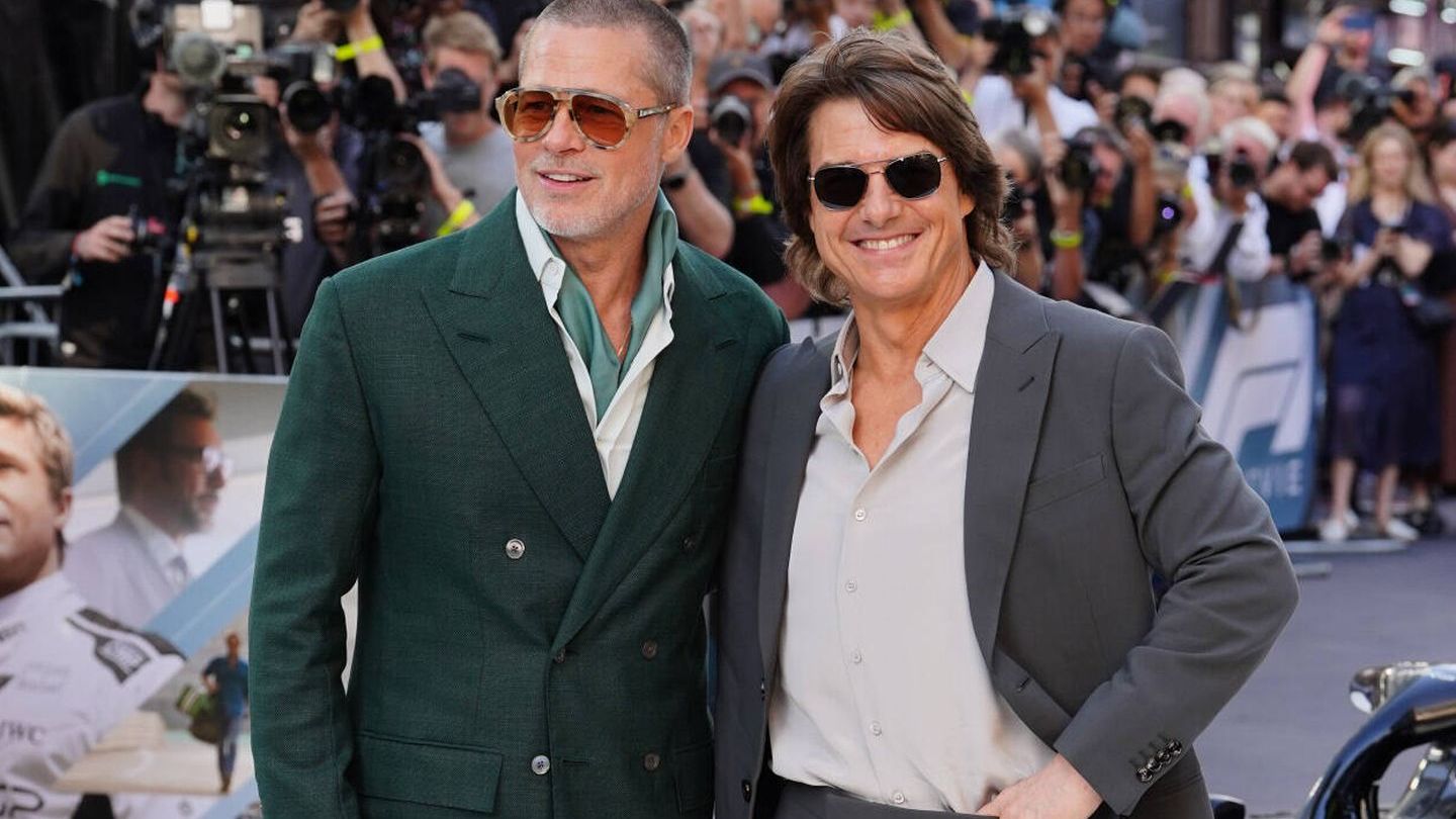 Quién dijo crisis de los 60: Brad y Tom en la presentación de F1, los más cool de todos los cools.
