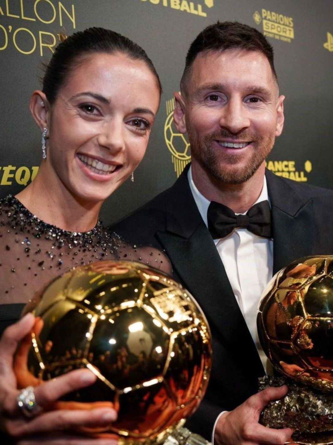 Aitana Bonmatí y Lionel Messi: los looks más impactantes del Balón de Oro