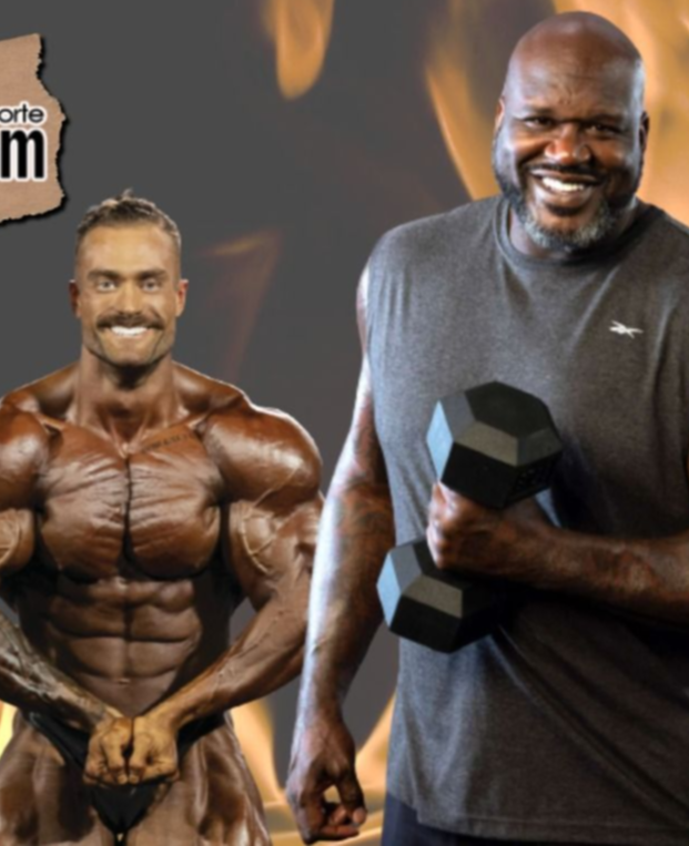 El campeón de culturismo Chris Bumstead queda pequeño ante Shaquille O'Neal