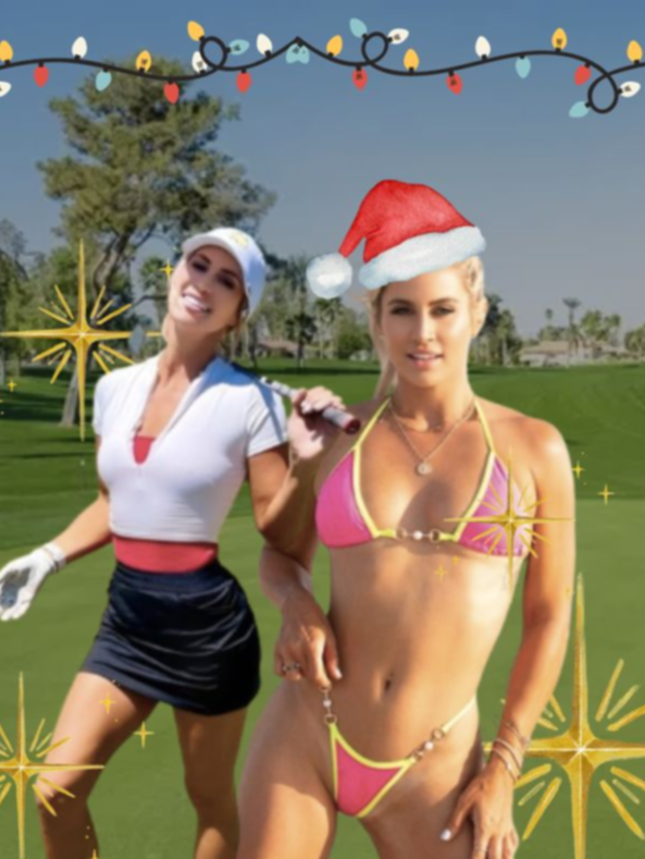 La rival de Paige Spiranac, Karin Hart, sube la temperatura en la playa con este sexy traje de Papá Noel