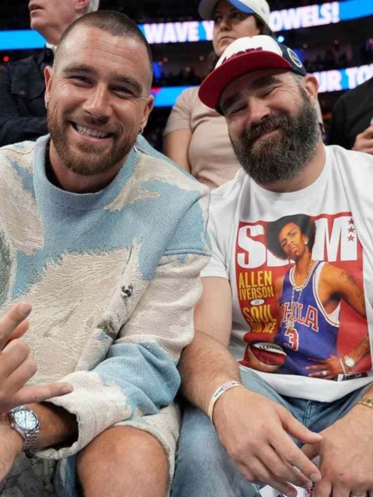 Jason Kelce se burla de su hermano Travis por faltar a la grabación de un anuncio con su padre