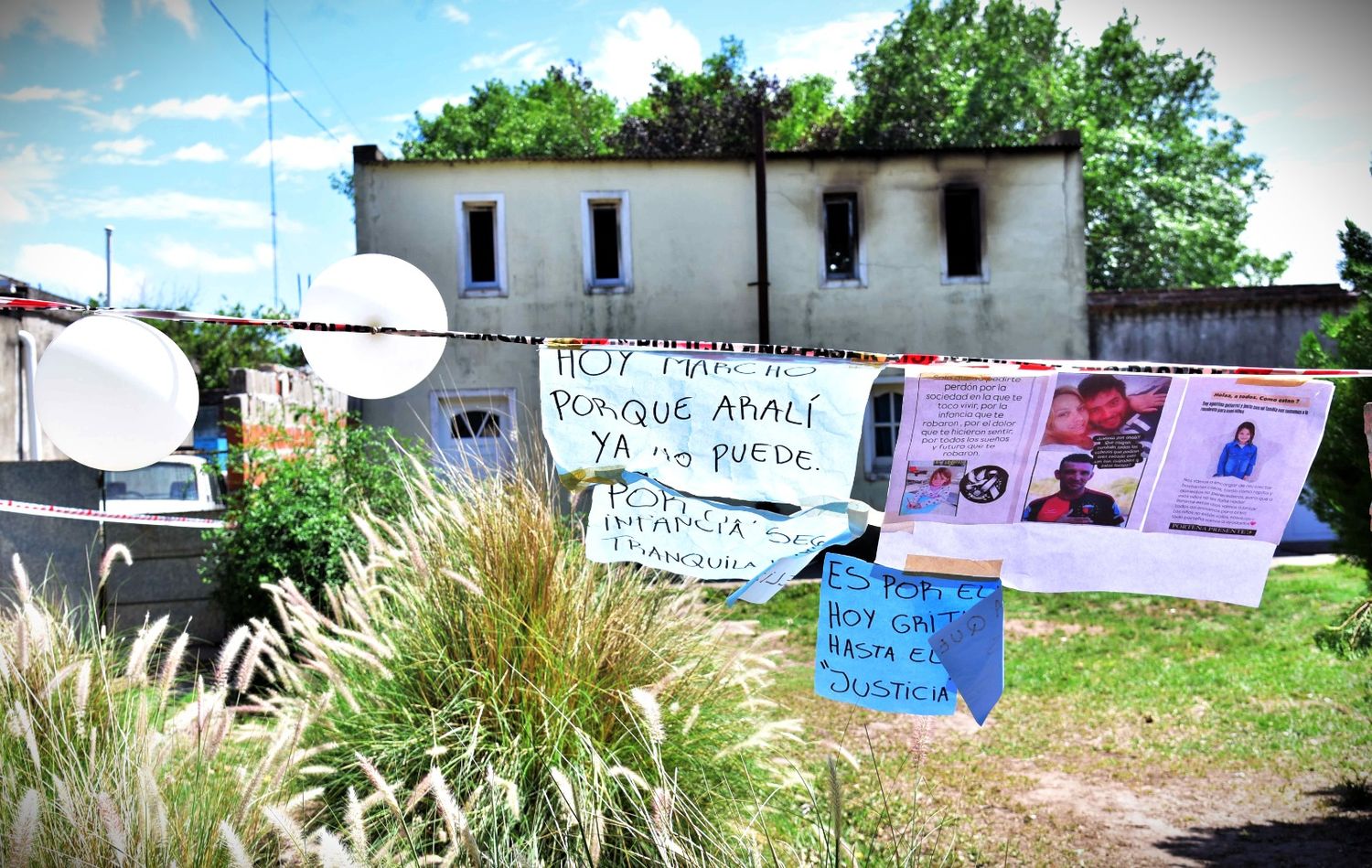 La casa donde ocurrió el crimen seguido de incendio.