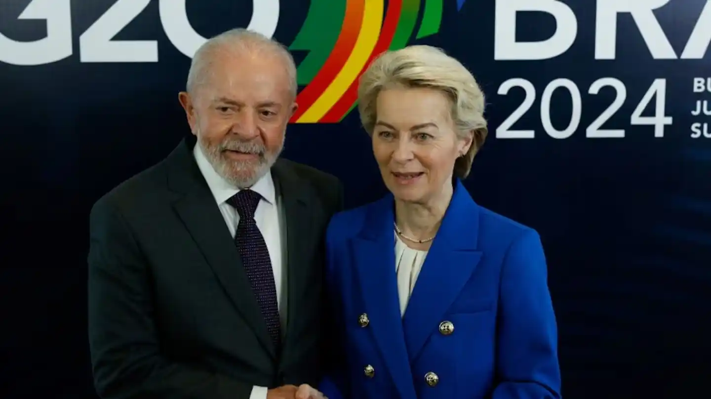 Luiz Lula da Silva y la titular del ejecutivo europeo, Ursula von der Leyen, en Río (Foto: EFE)