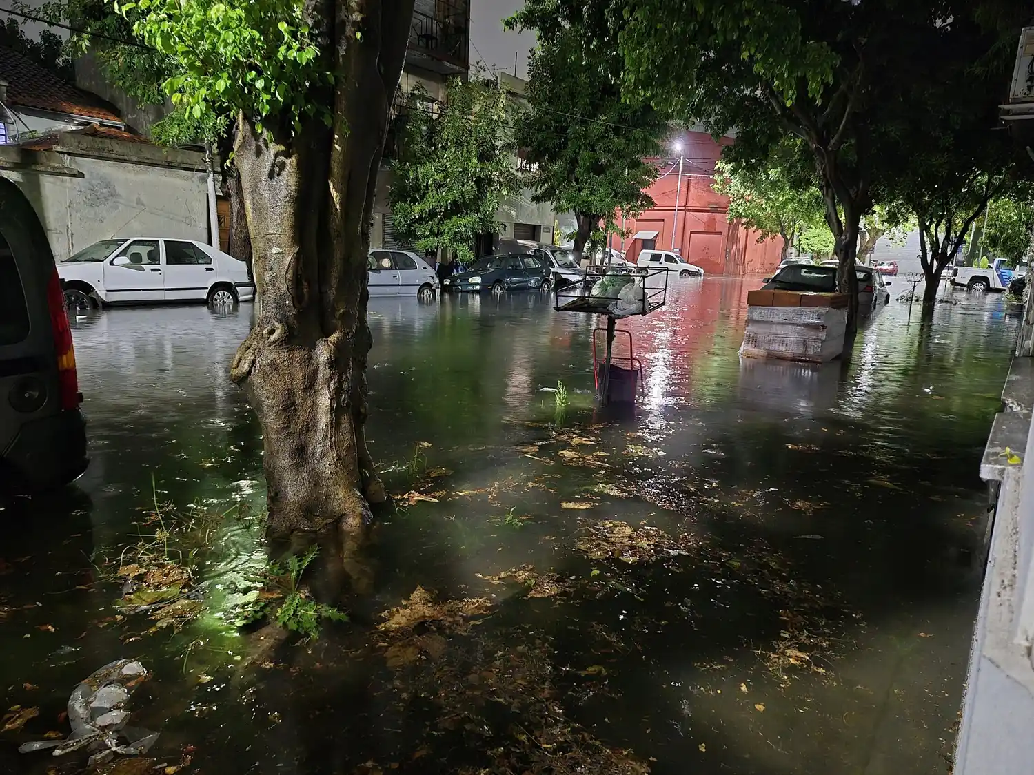 Diluvio e inundación en Avellaneda este martes por la madrugada.