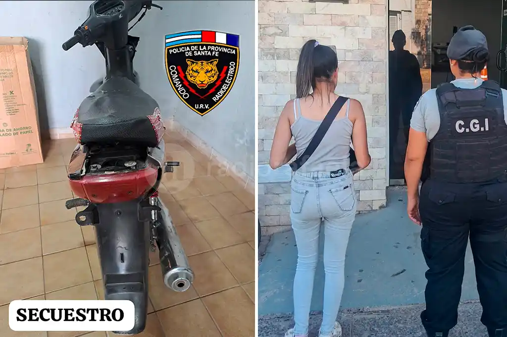 Capturaron a una pareja manejando en una moto sin patente: tenía pedido de secuestro