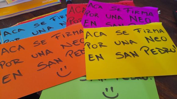 #NeoEnSanPedro: distribuyen planillas en comercios para firmar el petitorio