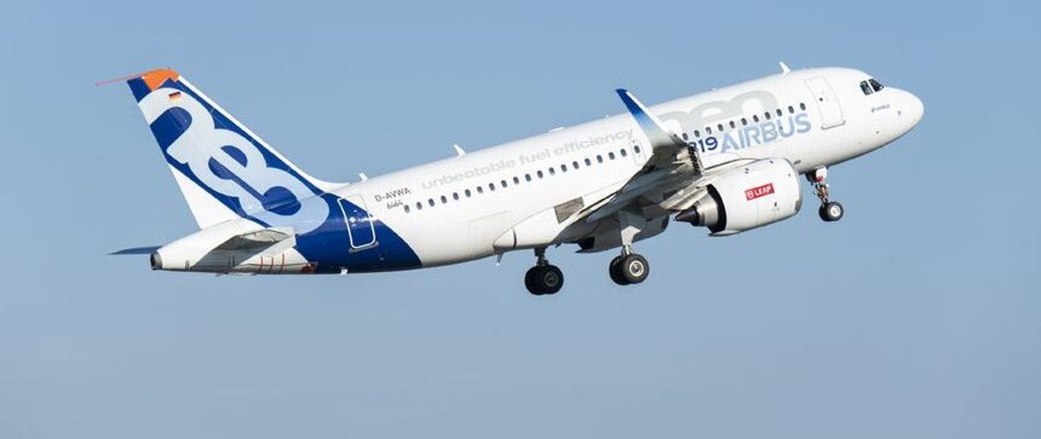 Airbus launched the first flight of an A319neo using 100% sustainable aviation fuel