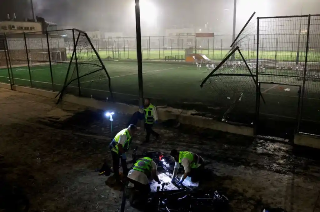 Cancha atacada en los Altos del Golán