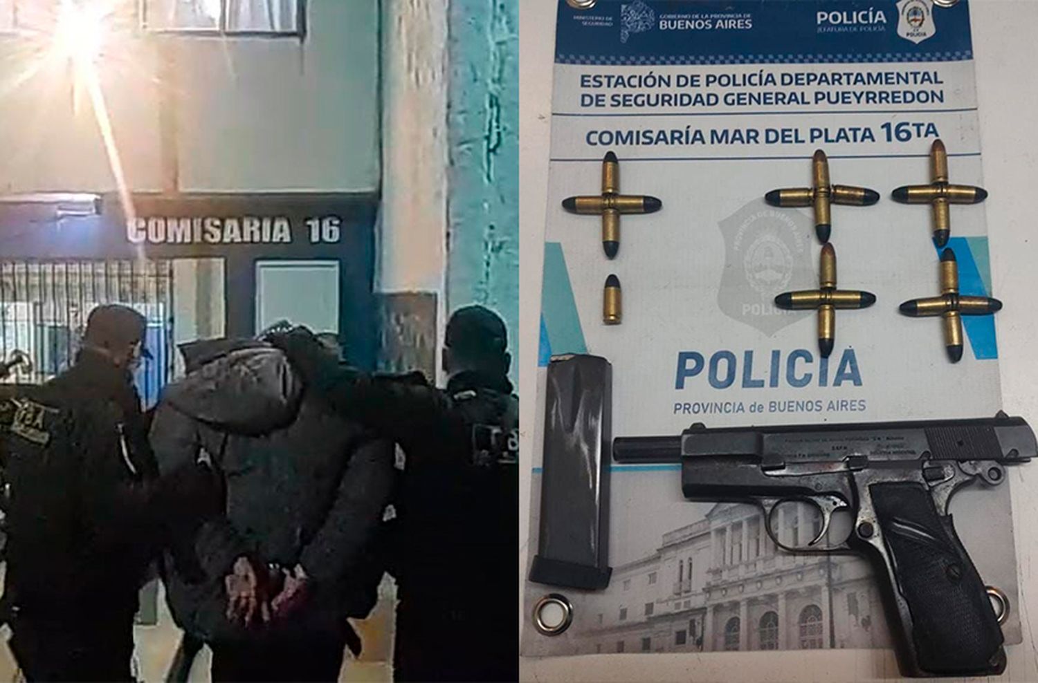 Atrapan a un hombre con una 9mm y 21 municiones en una moto