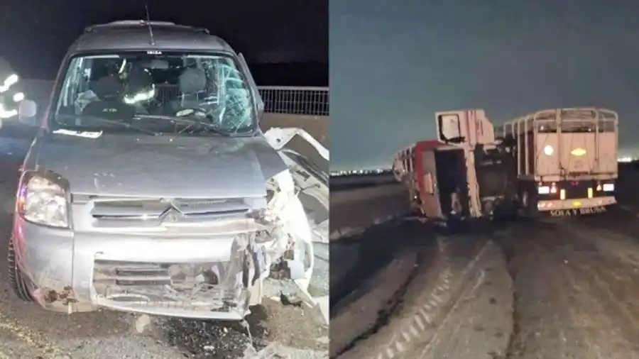 Dos heridos graves por un choque frontal en el puente Victoria-Rosario