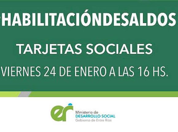 Hoy viernes se acreditan  las tarjetas sociales