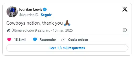 El mariscal de campo expresó su sentir tras la partida del cornerback a los Jaguars