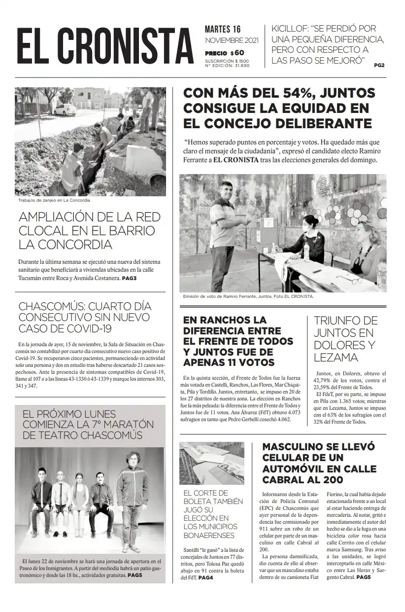 Tapa 16 noviembre 2021