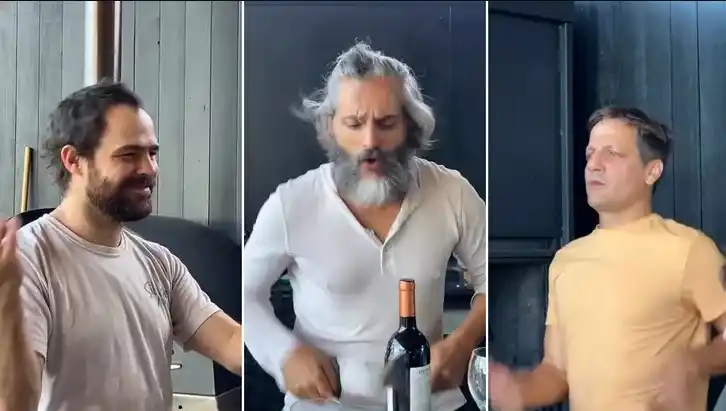 Peter Lanzani, Joaquín Furriel y Rodrigo de la Serna bailaron rock and roll en un asado y el video se viralizó