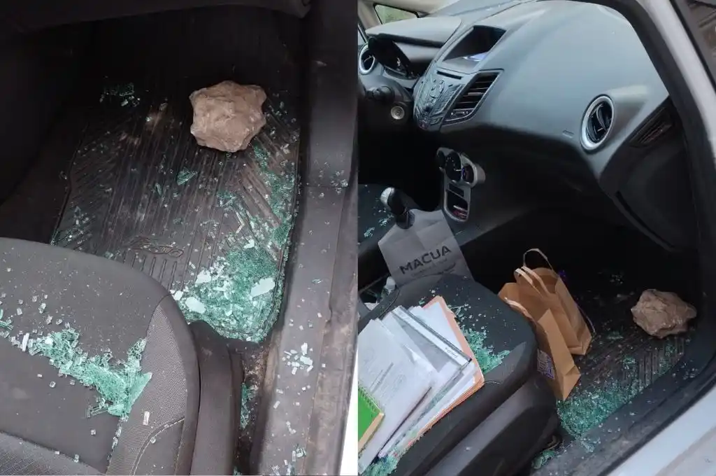 Piedrazo en la ventanilla