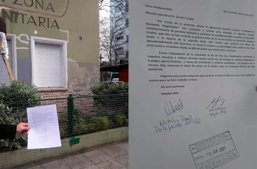 Entregan un listado con los docentes que aún no recibieron la primera dosis en Mar del Plata