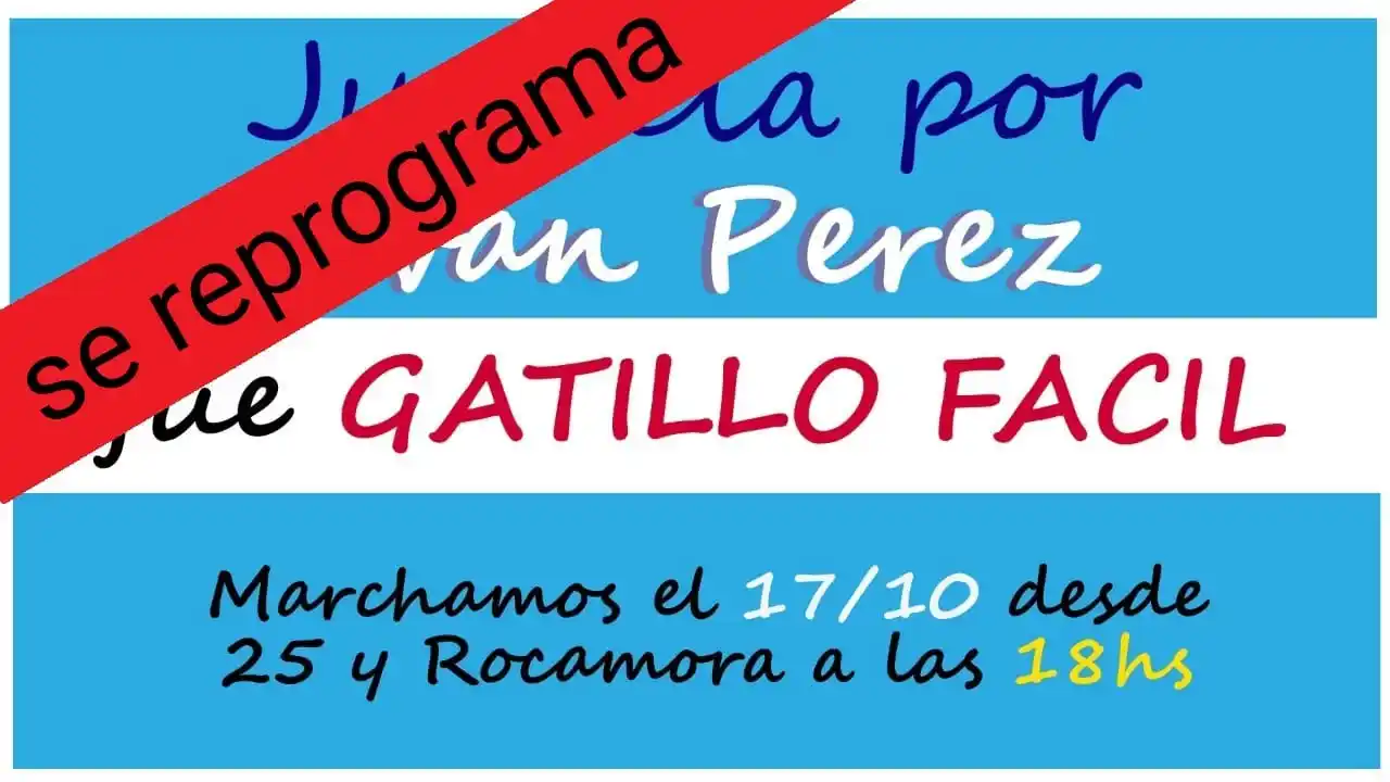 Se reprogramó para el sábado la marcha por la muerte de Iván Pérez