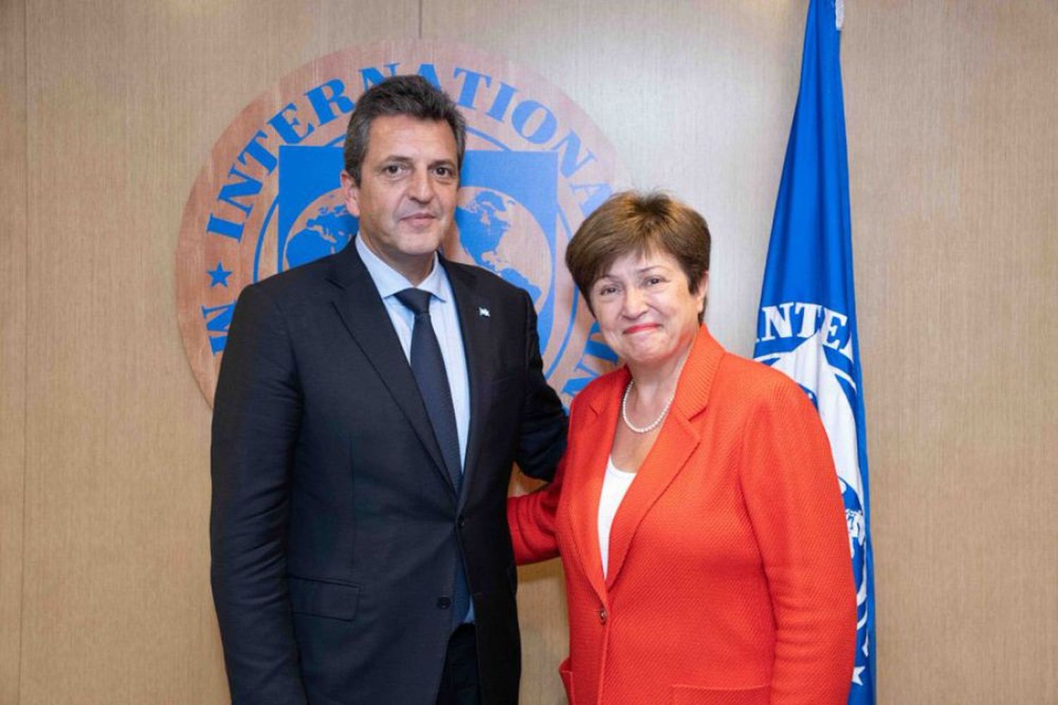 Sergio Massa junto a Kristalina Georgieva.