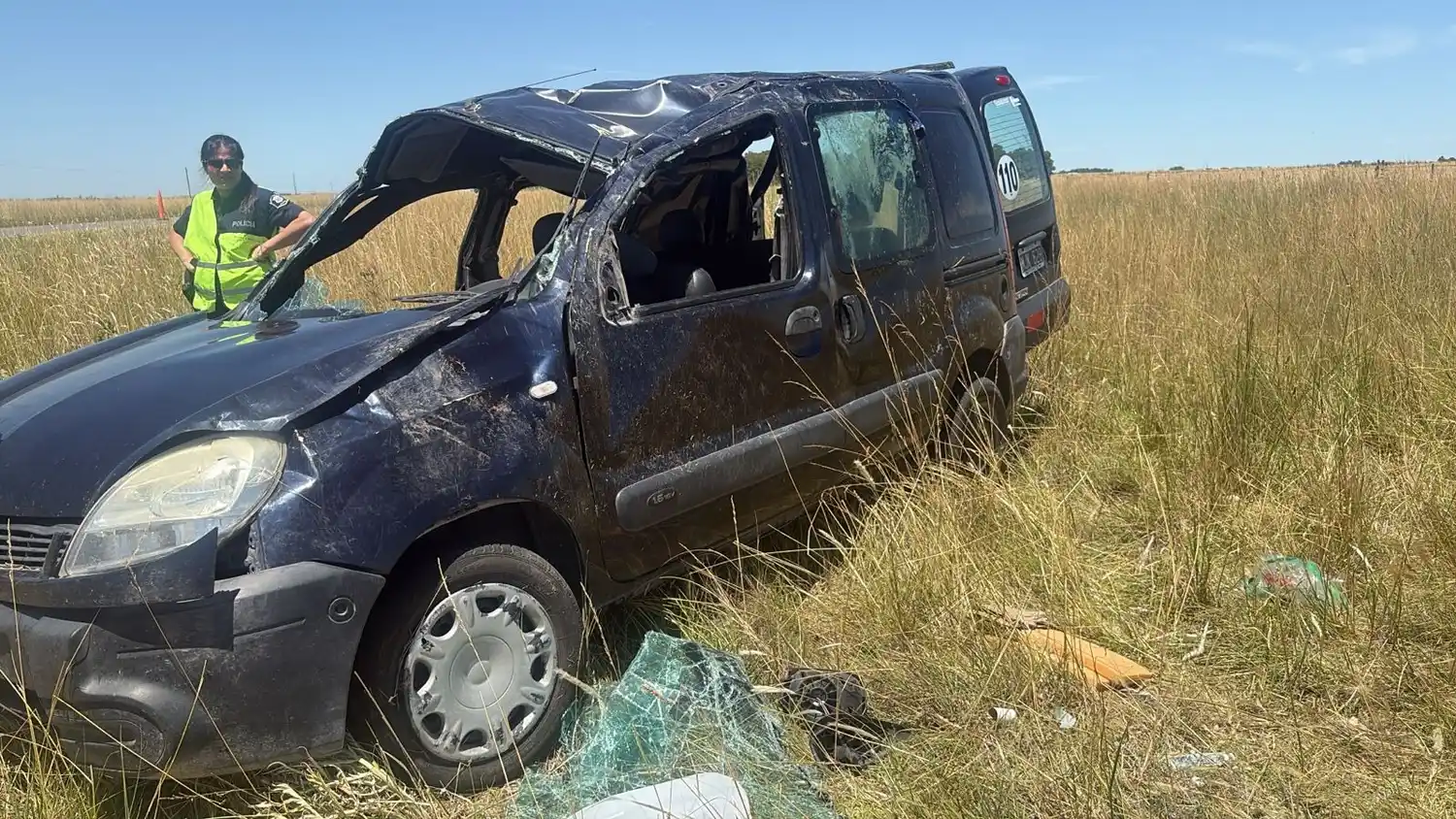 Volcó un utilitario de camino a Reta: No hubo heridos