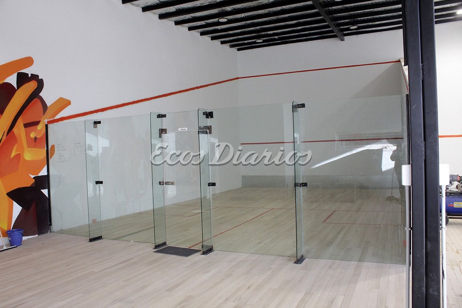 Nuevas obras. Las dos canchas de squash que están prontas hacer inauguradas