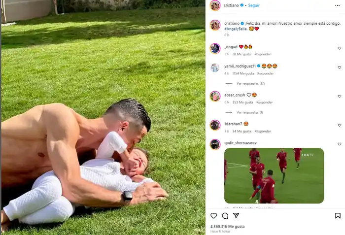 “Siempre está contigo”, dijo el futbolista sobre Ángel/ IG: @ronaldo