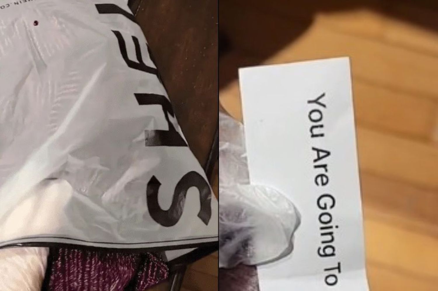 Compró un vestido por internet y encontró una terrible amenaza en el paquete