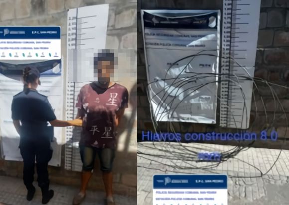 Aprehendido con varillas de hierro cuya procedencia no pudo justificar