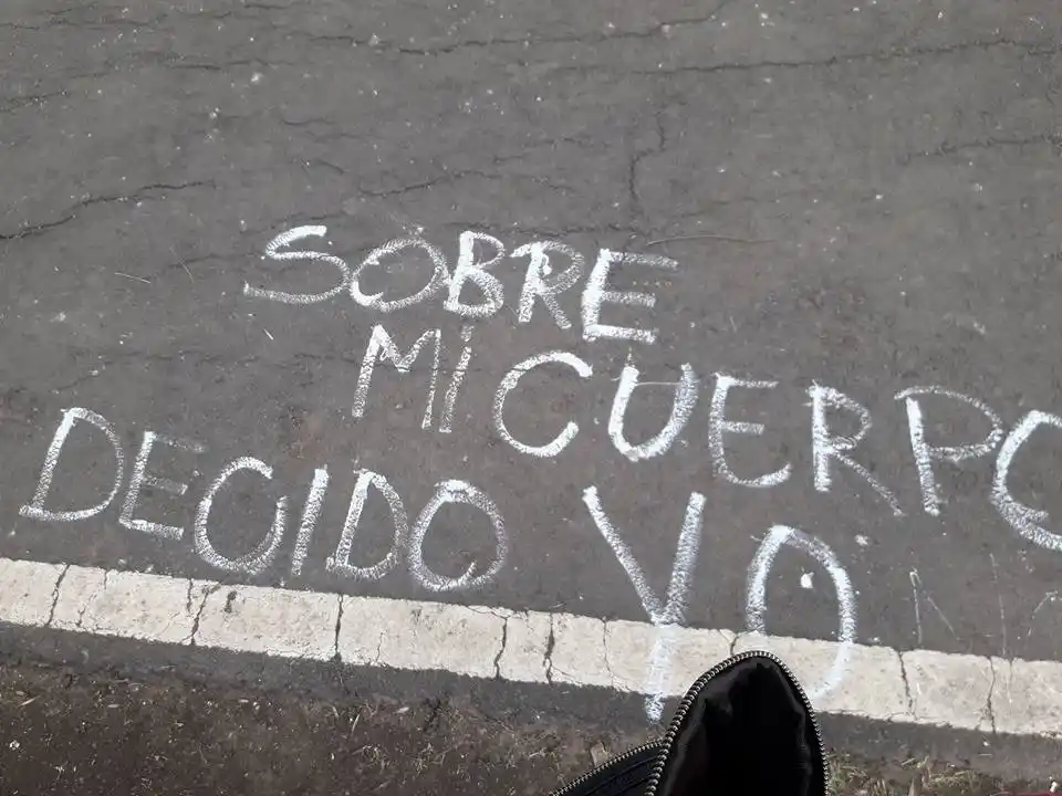 Aparecieron pintadas en la vía aeróbica tras la aprobación de la legalización del aborto en Diputados