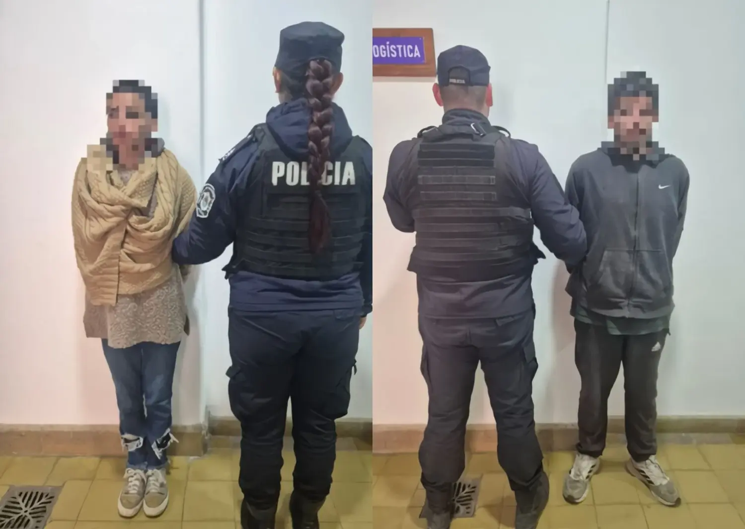 La pareja fue trasladada a la Comisaría.