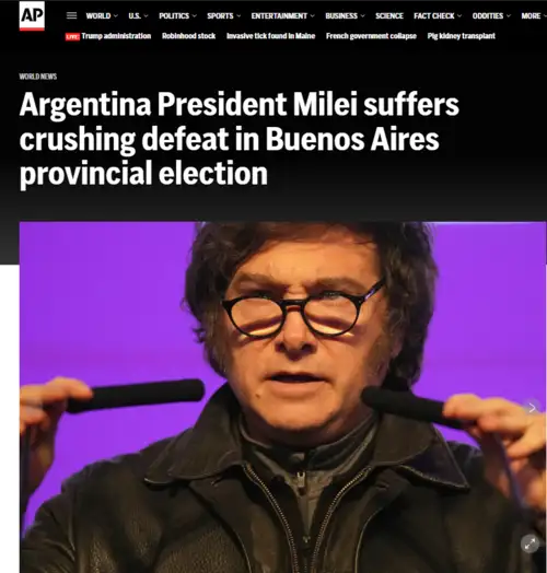 Ecos de la derrota de Milei en la prensa internacional