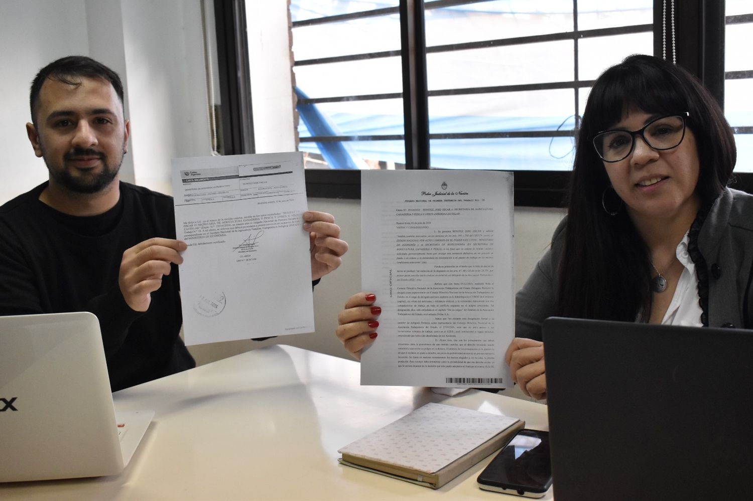 Abogados de la Unpaz y la primera reincorporación de un trabajador