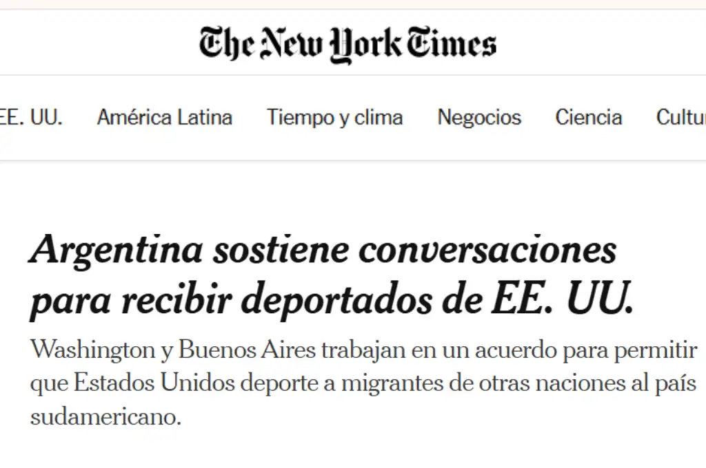 Argentina recibiría deportados de Estados Unidos