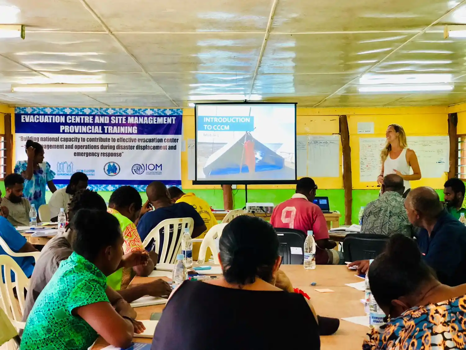 Delfina Müller, en 2019, en Port Vila (Vanuatu), cumpliendo una de las misiones.