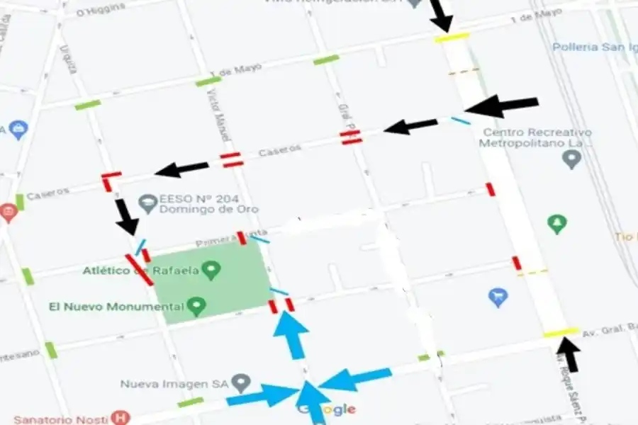 Mapa de acceso al Monumental (Prensa AR)