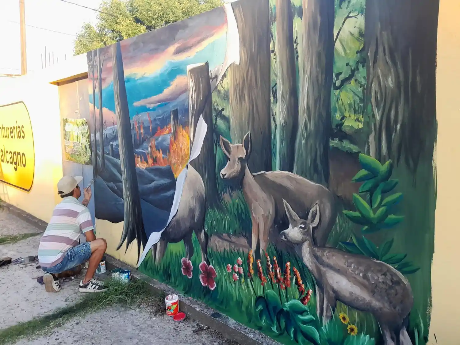 Mural por la conciencia ambiental en el Club El Progreso
