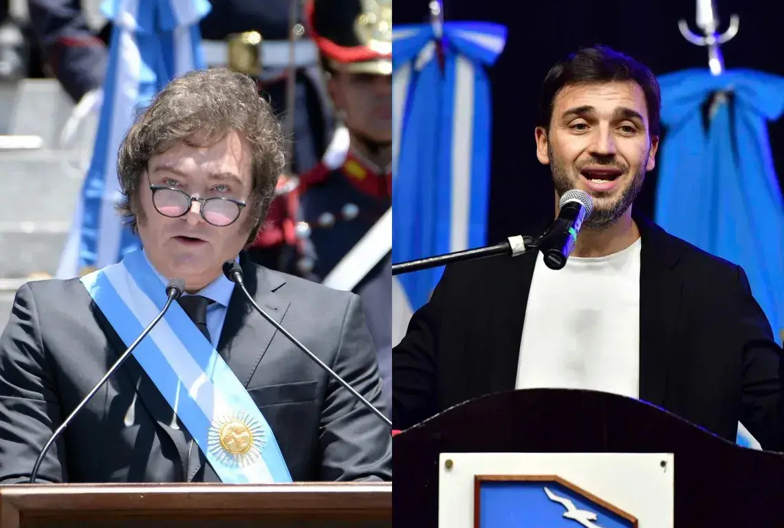 Disputa. Entre el presidente Javier Milei y el gobernador de Chubut Ignacio Torres