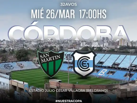 San Martín (SJ) vs. Gimnasia (J): duelo clave en Córdoba por la Copa Argentina