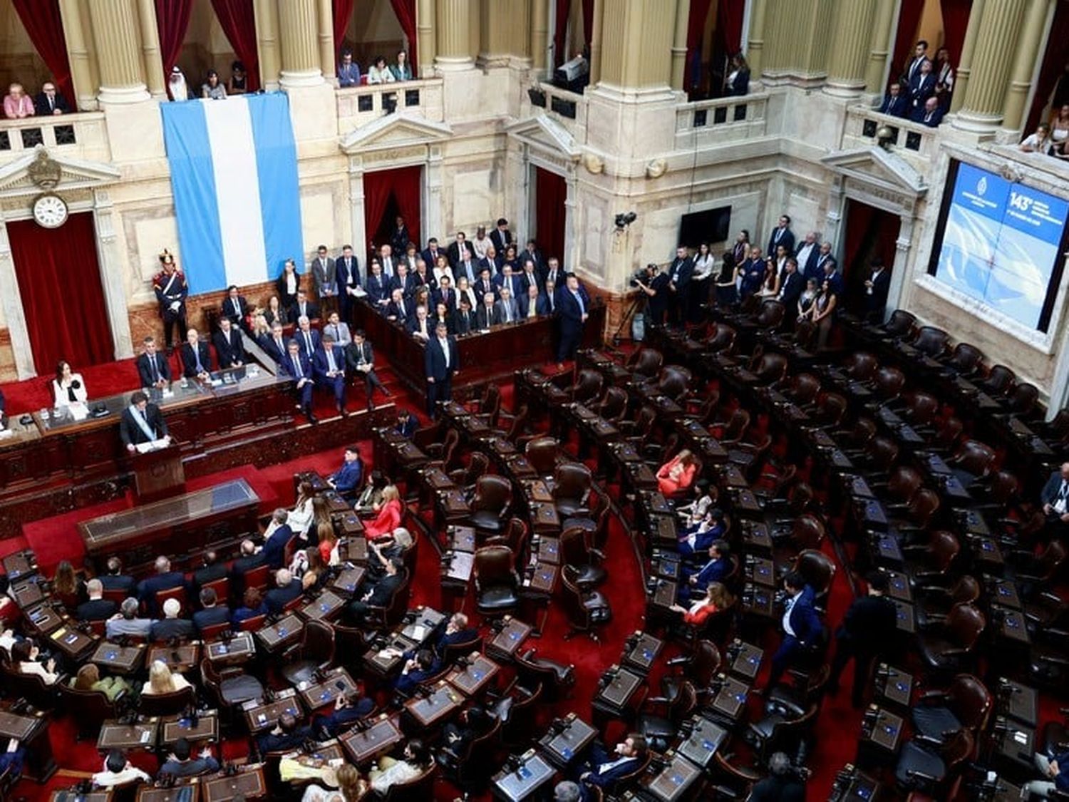 Así lucía la apertura de sesiones ordinarias desde lo alto. Crédito: Matias Baglietto/Reuters