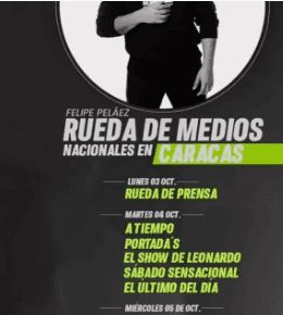 Felipe Peláez trabajó duro en Caracas. Foto Instagram