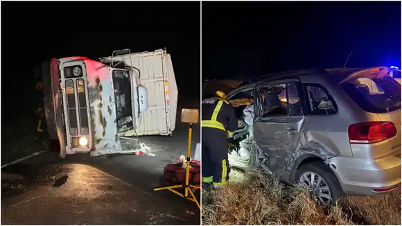 Accidente en la Ruta 30: un auto y un camión chocaron cerca de Roque Pérez y hay un herido grave