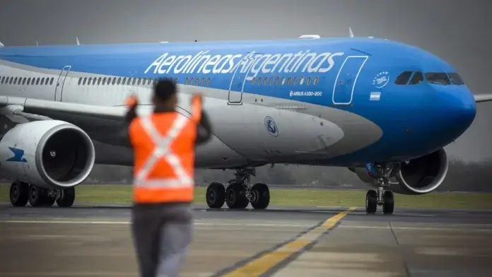 Un avión de Aerolíneas Argentinas.