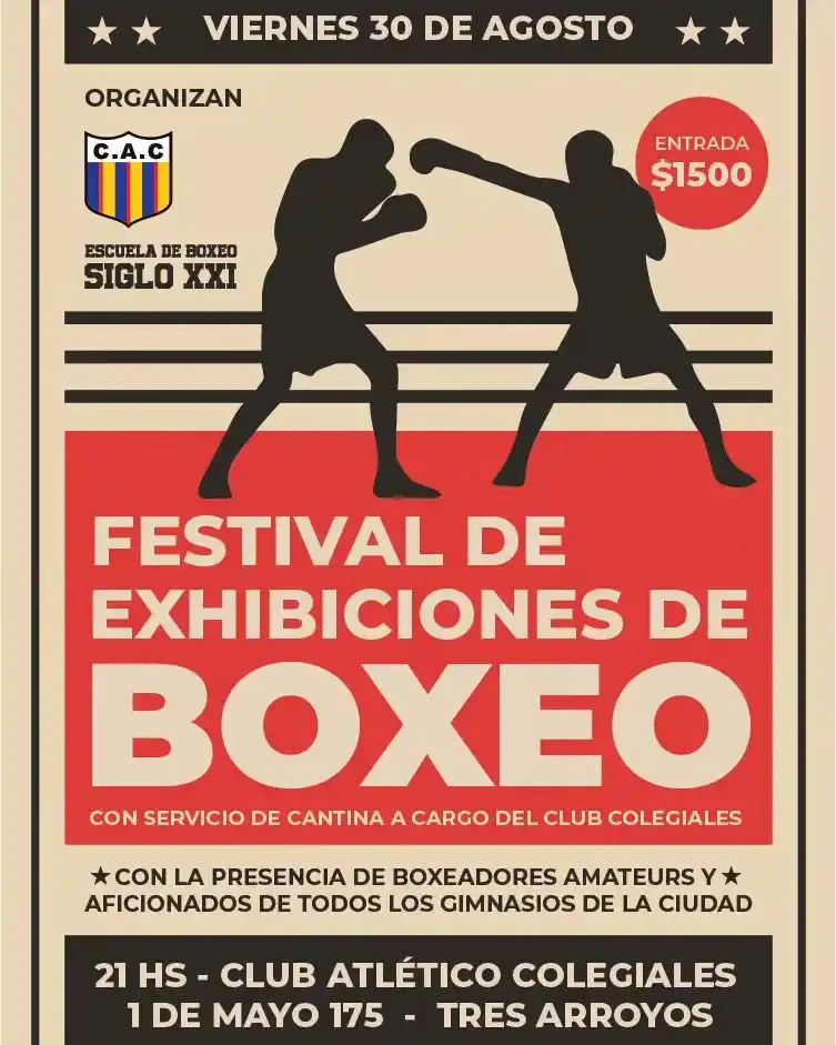 Este viernes realizan un Festival de Exhibiciones de Boxeo en Colegiales
