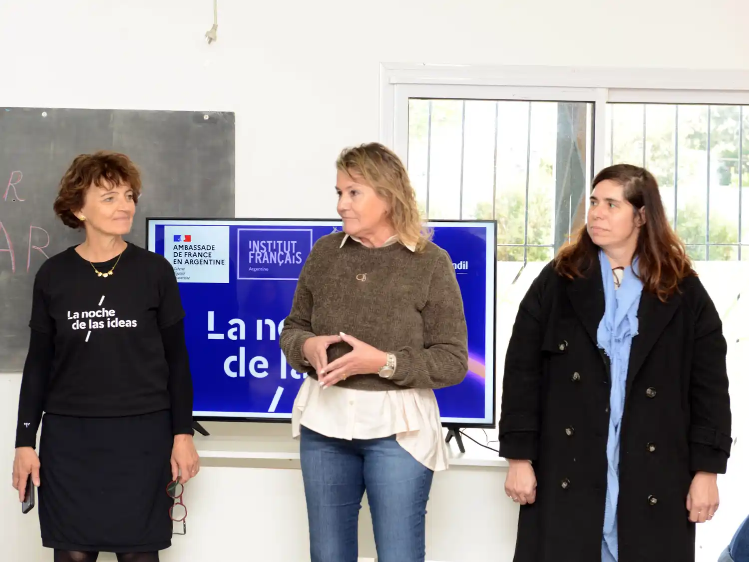 Laurence Vignollet, Marcela Petrantonio y Silvia Mestelán, en el inicio de la jornada.