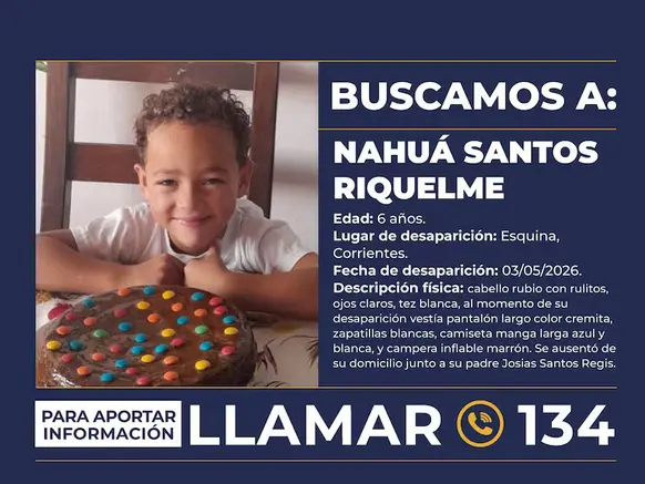 Un nene de 6 años desapareció en Corrientes y activaron el Alerta Sofía