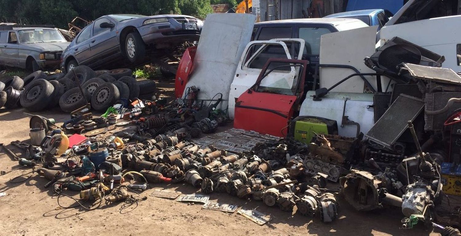 Desbarataron un desarmadero con 60 vehículos en Félix U. Camet