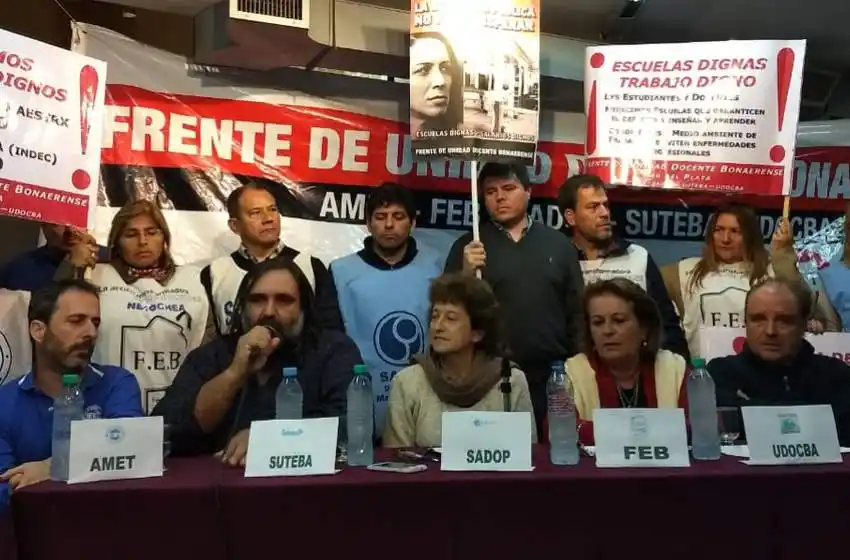 Los gremios docentes definen un paro por 48 horas en la Provincia