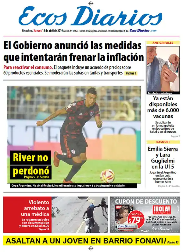 Tapa del 18 de abril de 2019