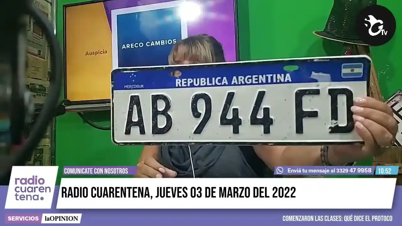 Patentes encontradas por Defensa Civil: Gustavo recuperó la suya en Radio Cuarentena