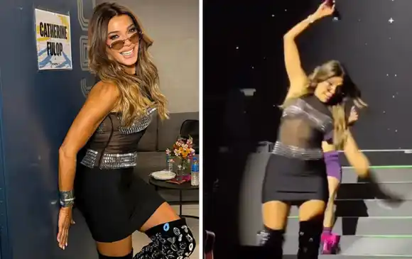VIDEO | “¡Estoy viva!”: Catherine Fulop sufrió una tremenda caída en pleno show de Erreway